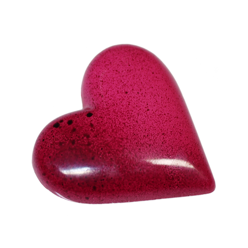 Herz 30g pink mit Haselnussknuspernougat