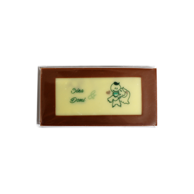 Minitafel 8x4cm Tischkarte aus Schokolade Rechteck nur ein Motiv