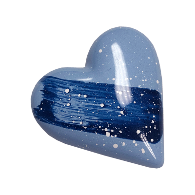 Herz 30g blau mit Salzkaramell