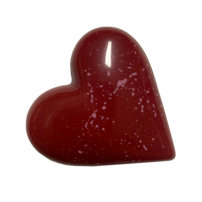 Herz 30g rot mit Karamell-Knuspernougat Valentinsedition